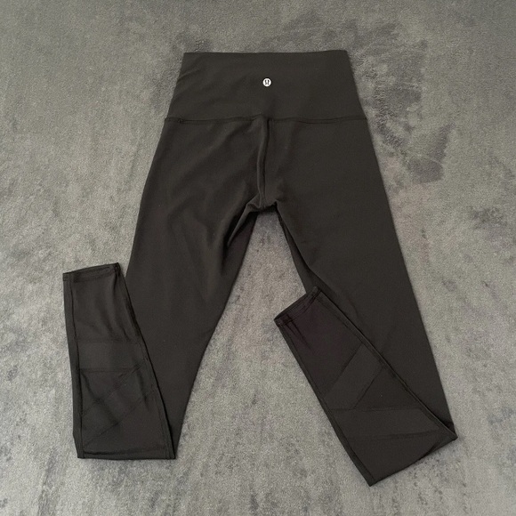 Lululemon Wunder Under Legging Pant Hi-Rise Tech Mesh Womens Size 6 Black Luon - Picture 4 of 6